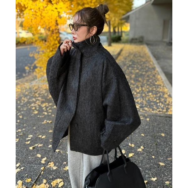 コート アウター wool blend shaggy oversize cocoon coat /ウ...