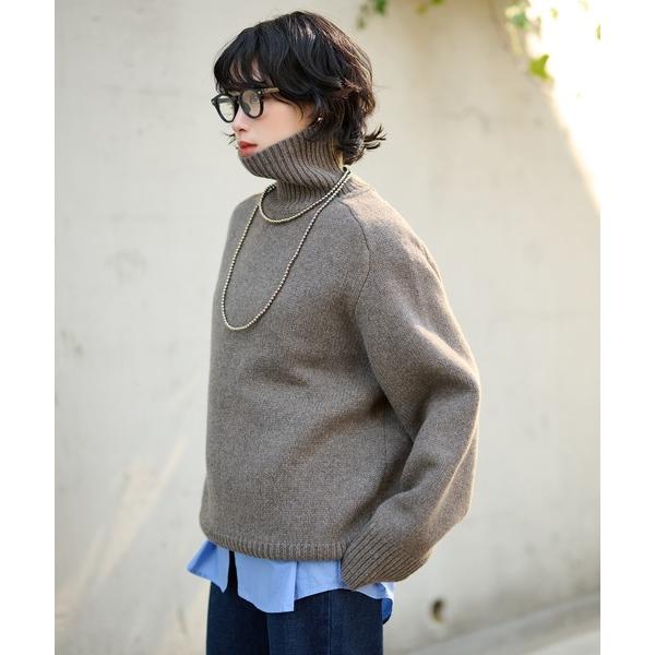 ニット セーター wool high neck oversize knit / ウールハイネックオー...