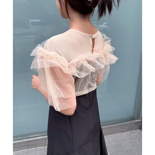 ドレス チュールフリルドレスワンピース