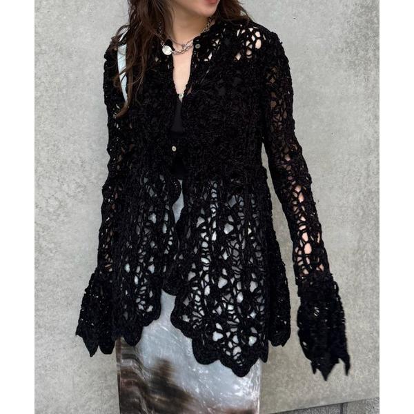 ニット セーター UND VELOUR LACE PEPLUM KNIT TOP レディース