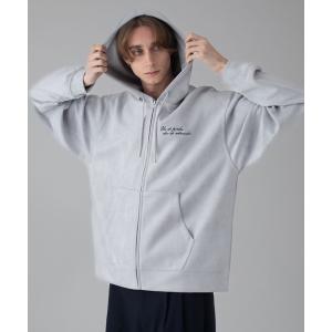 パーカー メッセージプリントZIPパーカー メンズ レディース