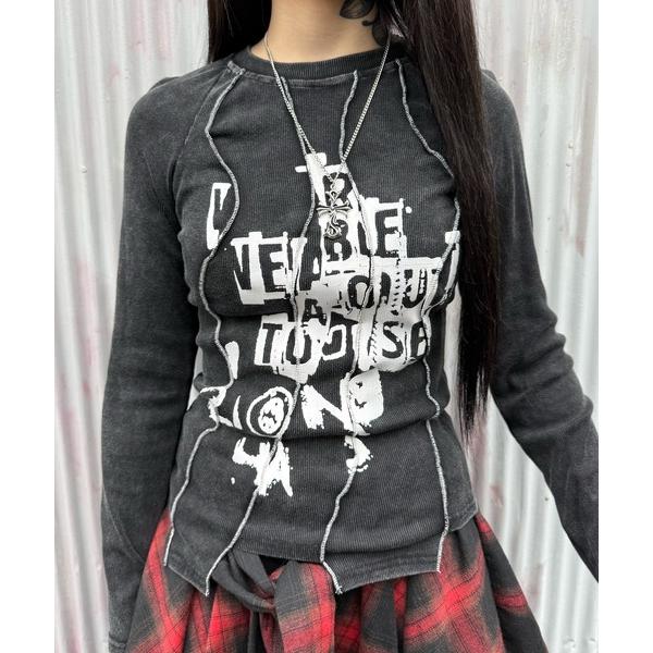 tシャツ ウェーブスイッチパンクトップ レディース メンズ