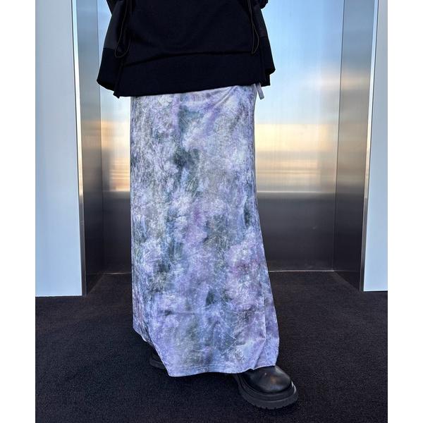 スカート UND LANDSCAPE PRINT WAIST SLIT SKIRT