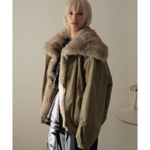 ブルゾン アウター 「取り外し可能」2WAYファー襟オーバーブルゾン レディース