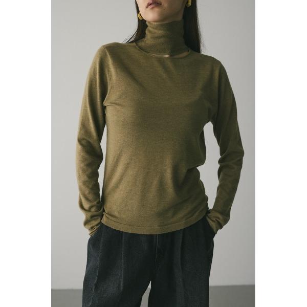 ニット セーター 2WAYウォッシャブルハイネックオープンニット レディース