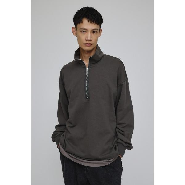 トレーナー スウェット レイヤードハーフジップスウェット メンズ