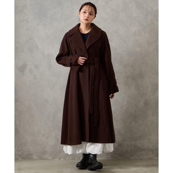 コート アウター RESCWOOL(R) モッサビッグカラーフィット＆フレアベルテッドコート レディ...