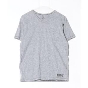 「STUSSY」 半袖Tシャツ M グレー メンズ
