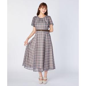 「LAISSE PASSE」 半袖ワンピース 38 グリーン レディース