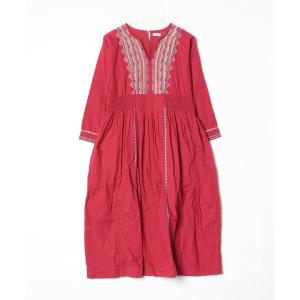 「khakito」 長袖ワンピース MEDIUM レッド レディース