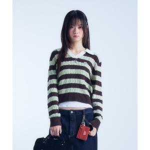 ニット セーター WOMEN'S CABLE ORGANIZED OPEN COLLAR PULLOVER レディース