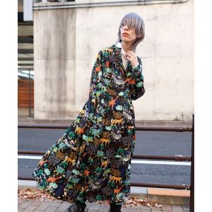 「rovtski」 長袖ワンピース FREE ブラック レディース