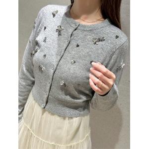 カーディガン ペタルビジューカーディガン レディース