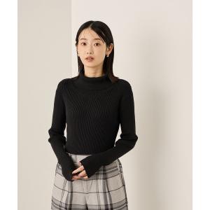 ニット セーター 調温バックボタンハイネックニット「手洗い可能」 レディース