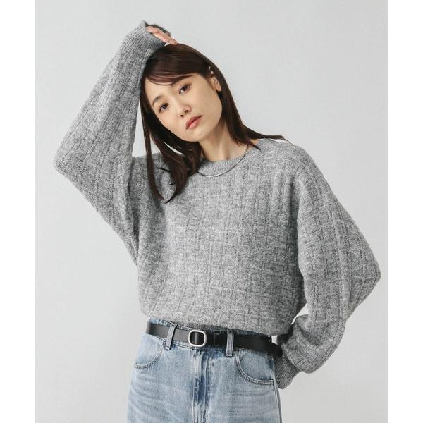 ニット セーター モヘヤタッチ編み柄クループルオーバー/581175 レディース