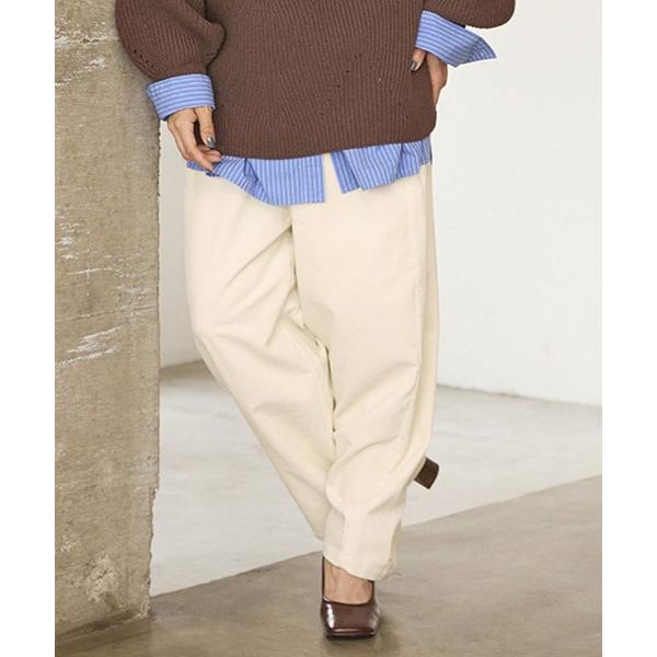 パンツ 細コールルーズストレートパンツ「プチ・プラスサイズあり」 レディース