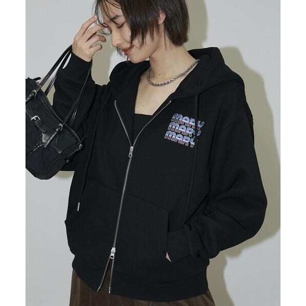 パーカー マリマリマリー×PUBLUX かなめvsレイジ プリントジップスウェットパーカー/裏起毛「...