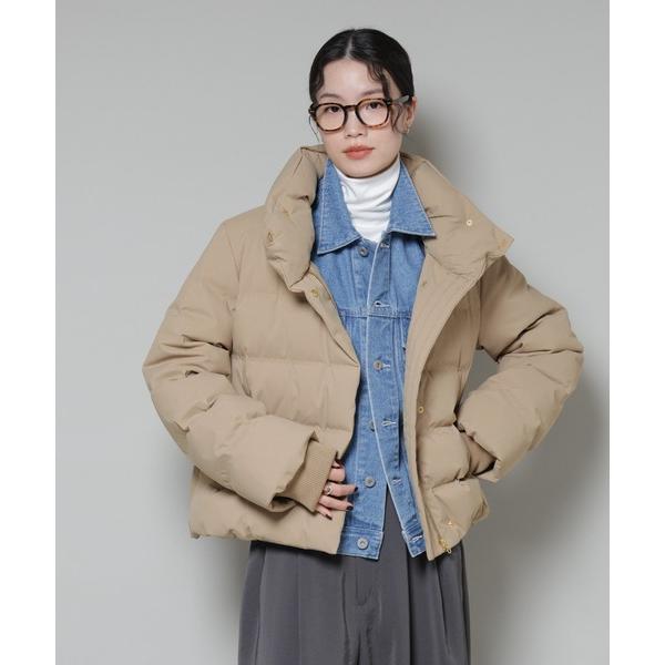 ダウンコート ダウンジャケット ボリュームネックダウンショートコート レディース