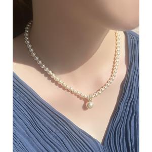 ネックレス アクセサリーホワイトパールビジューショートネックレス結婚式 レディース