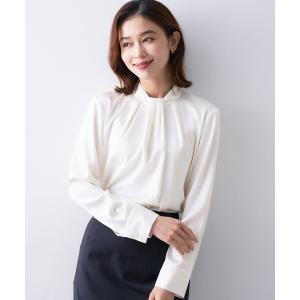 ブラウス シャツ サテンドレープブラウス レディース