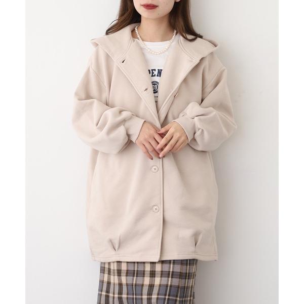 コート アウター 裏起毛フード付きライトアウター レディース