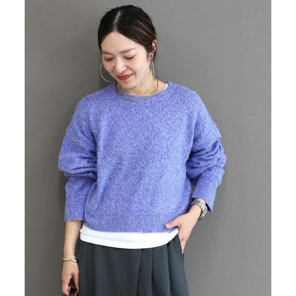 ニット セーター 天竺起毛クルーネックプルオーバー レディース