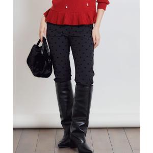 パンツ フロッキードットダウンパンツ レディース