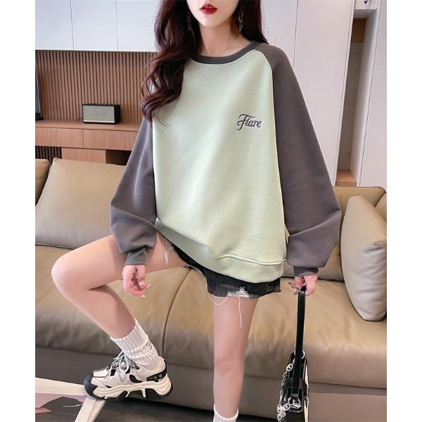 tシャツ ラグランロングスリーブTシャツ/長袖 バイカラー ビッグシルエット オーバーサイズ カジュ...