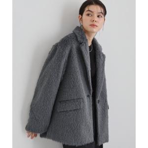 ElegChic コート チェスターコート 家で洗えるヘリンボーン柄 コート