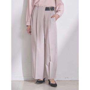 パンツ アシメベルトタックパンツ レディース