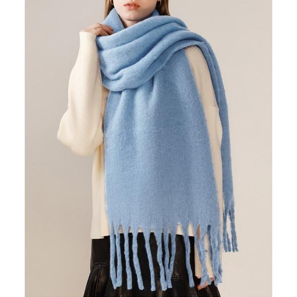 マフラー ストール ロングフリンジふわもこマフラー レディース