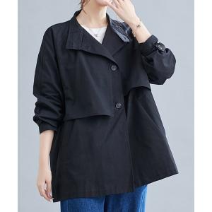 トレンチコート コート ケープ風デザイントレンチコート レディース