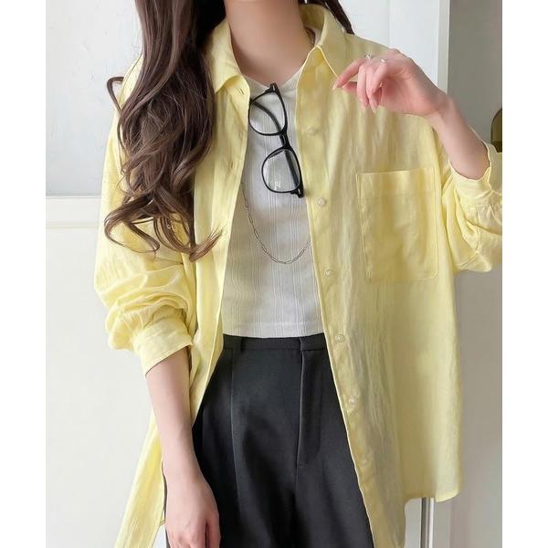 ブラウス シャツ 柔らかに透ける、大人のこなれ。ボイルシャンブレーベーシックランドヘムオーバーサイズ...