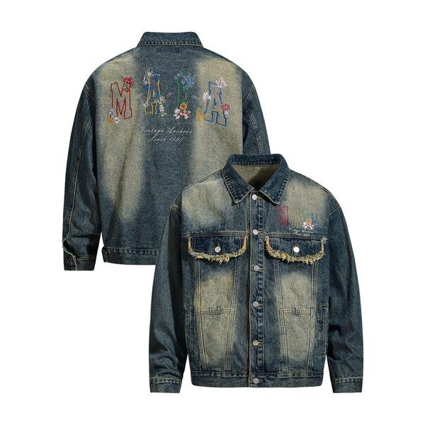 デニムジャケット gジャン HOOK -select- 　刺繍デニムジャケット メンズ