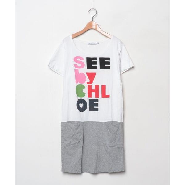 「SEE BY CHLOE」 半袖ワンピース 38 グレー レディース