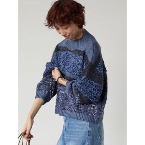 ニット セーター マルチデザインボーダーニット レディース