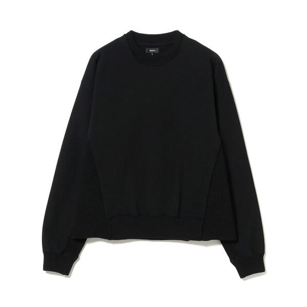 トレーナー スウェット 「ワイドショートフィット」ドッキング クルーネック スウェット メンズ レデ...