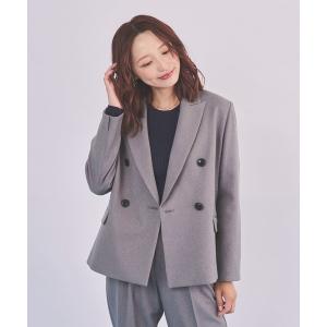 ジャケット テーラードジャケット 「セットアップ可」 イージーケア ダブルボタンジャケット「2サイズ展開」 レディース