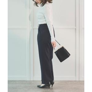 パンツ 「セット対応」イージーケア スリットストレートパンツ レディース