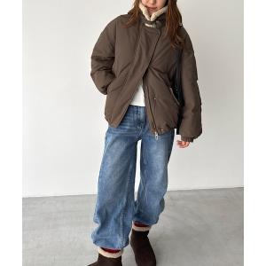 ダウンコート ダウンジャケット El mar　ボア襟ダウンジャケット レディース