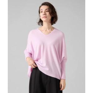 ニット セーター 「定番」カシミア混Vネックビッグニット レディース