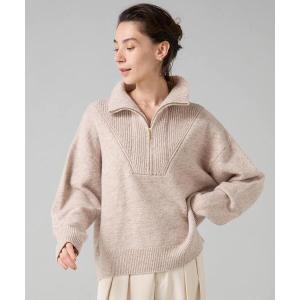 ニット セーター ハーフジップニット レディース