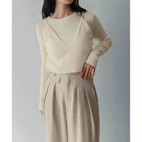 ニット セーター 「on:nue」「着用動画あり！」ビスチェドッキング リブニット /2025 AW...