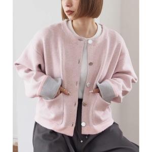 カーディガン ダブルフェイス配色カーディガン レディース