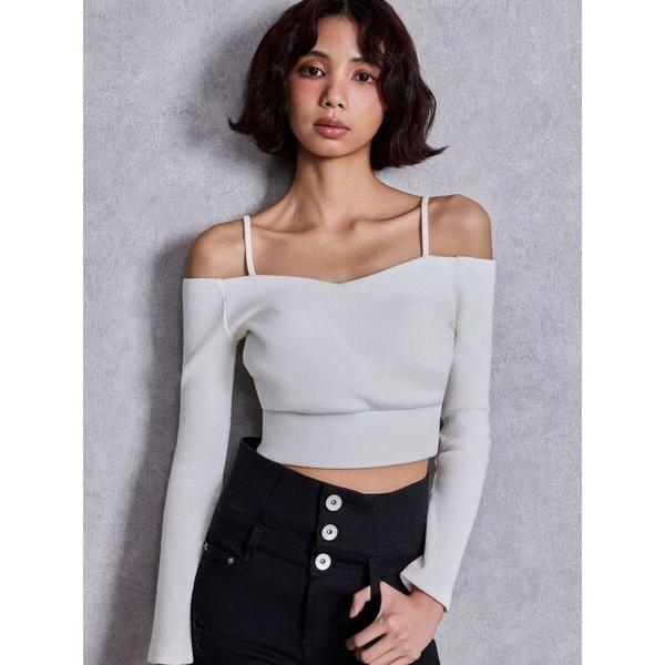 tシャツ カシュクールデザインオフショルトップス レディース