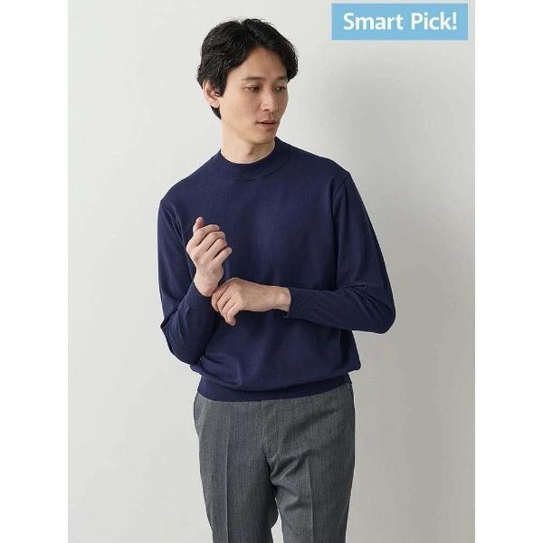 セーター ニット 「Smart Pick！」レーヨンブレンド　モックネック　ベーシックニット　ブラッ...