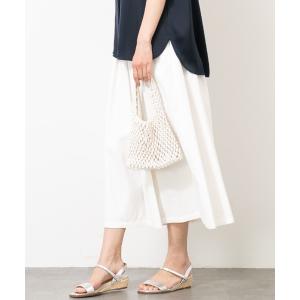 パンツ リネンコットンデニムガウチョパンツ レディースの商品画像