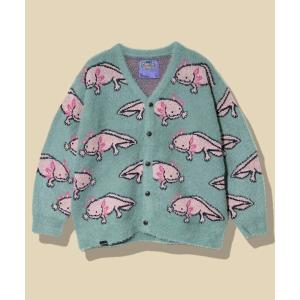 カーディガン ウーパールーパーシャギー MIX ジャガードニット カーディガン メンズ レディース