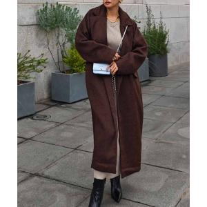 コート チェスターコート シャギーロングコート レディース