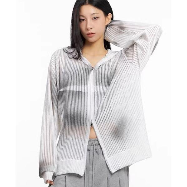 パーカー A'GEM/9 × .kom 「ARULE/アルール」Mesh Knit Zip Hood...